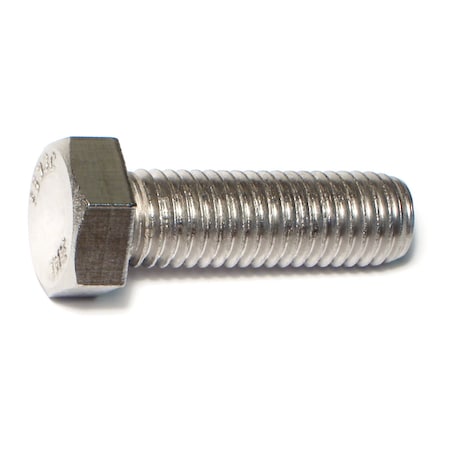 Midwest Fastener 18-8, 5/8"-11 Hex Head Cap Screw, Plain Stainless Steel, 2 in L, 10 PK 50577